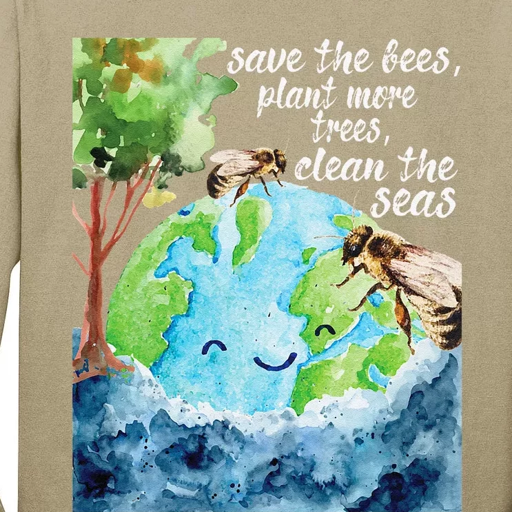 Save The Bees Environmental Protection Earth Day Climate Tall Long Sleeve T-Shirt