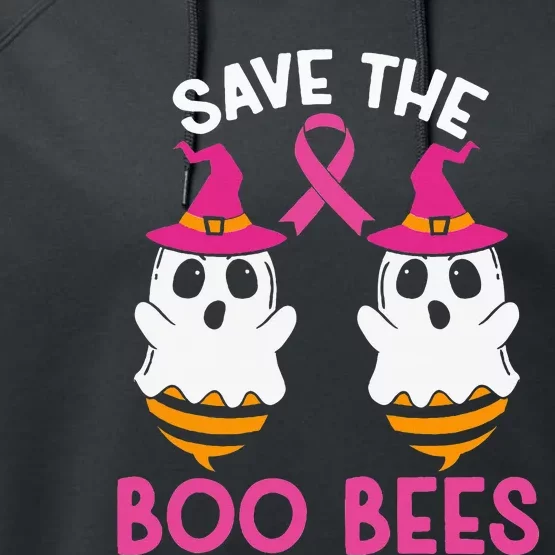 Save The Boobees Boo Bees Breast Cancer Awareness Halloween Performance Fleece Hoodie