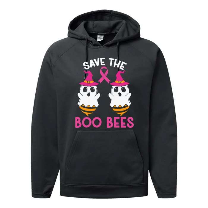 Save The Boobees Boo Bees Breast Cancer Awareness Halloween Performance Fleece Hoodie