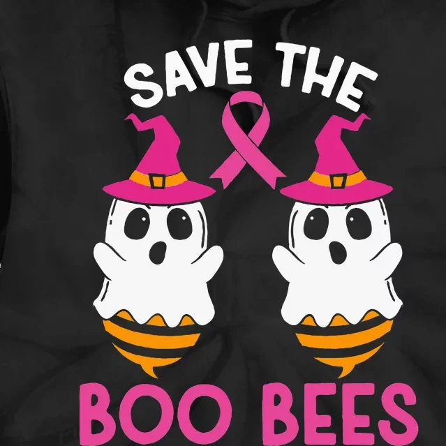 Save The Boobees Boo Bees Breast Cancer Awareness Halloween Tie Dye Hoodie