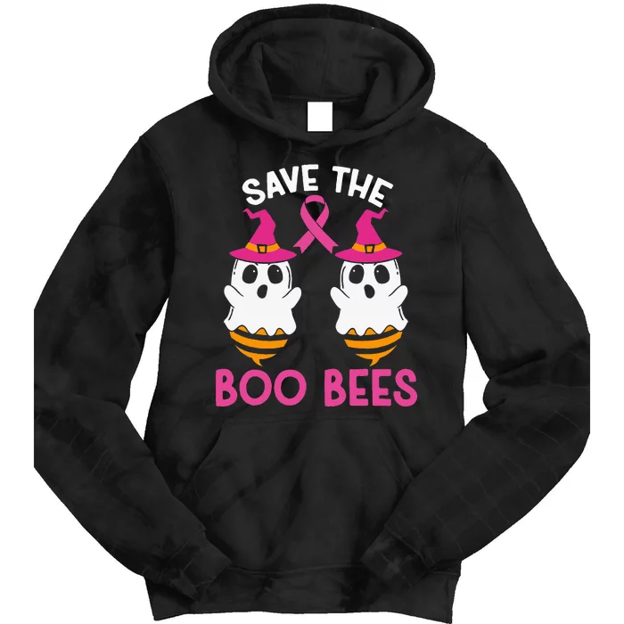 Save The Boobees Boo Bees Breast Cancer Awareness Halloween Tie Dye Hoodie