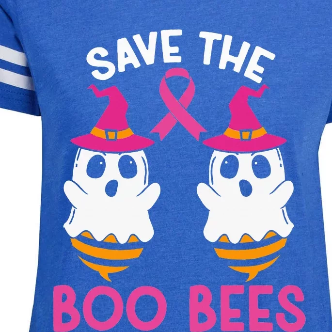 Save The Boobees Boo Bees Breast Cancer Awareness Halloween Enza Ladies Jersey Football T-Shirt