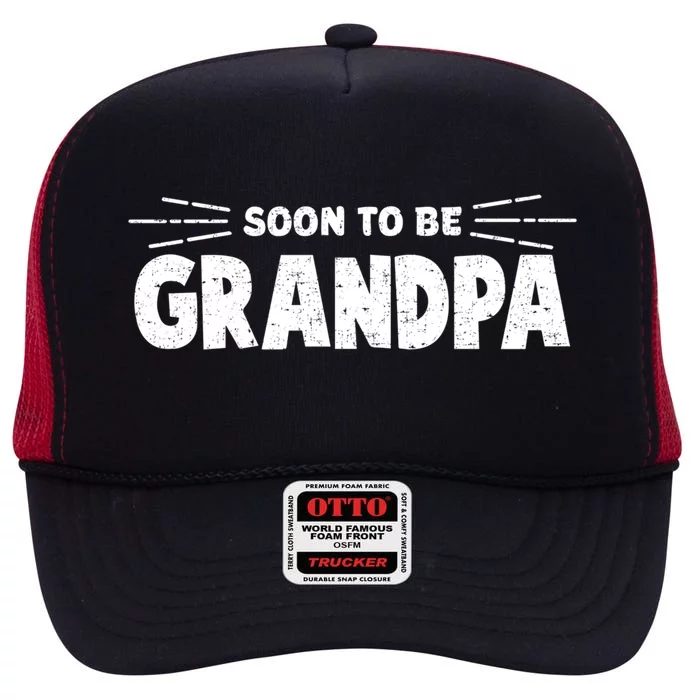 Soon To Be Grandpa Great Gift High Crown Mesh Trucker Hat