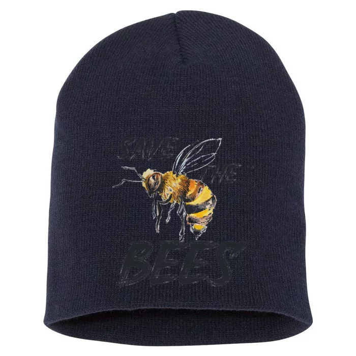 Save The Bees Mass Extinction Honey Hives Earth Day Love Short Acrylic Beanie