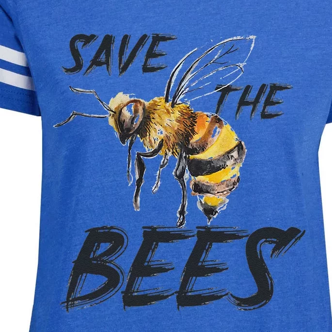 Save The Bees Mass Extinction Honey Hives Earth Day Love Enza Ladies Jersey Football T-Shirt