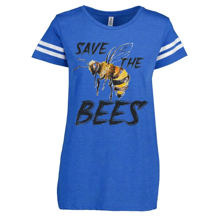 Save The Bees Mass Extinction Honey Hives Earth Day Love Enza Ladies Jersey Football T-Shirt