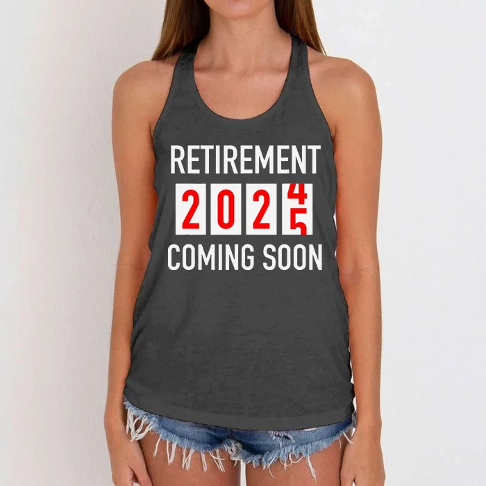 Soon To Be Retired Coming Soon 2025 Countdown Women's Knotted Racerback Tank