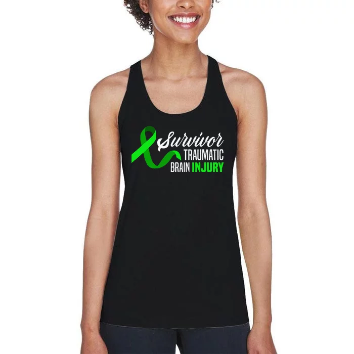 Survivor Traumatic Brain Injury Awareness TBI Survivor Women's Racerback Tank