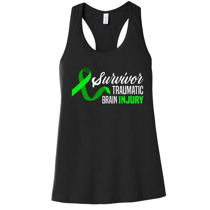 Survivor Traumatic Brain Injury Awareness TBI Survivor Women's Racerback Tank