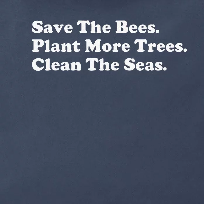 Save The Bees Plant More Trees Earth Day Gift Zip Tote Bag