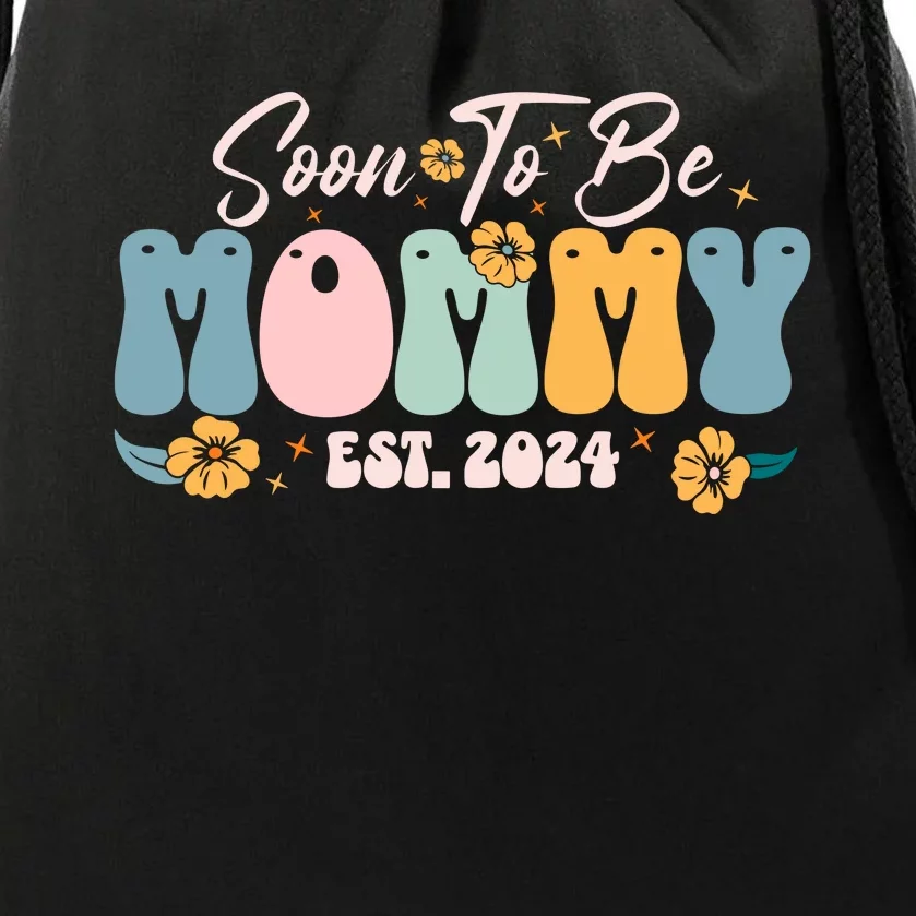 Soon To Be Mommy Est 2024 New Mom Pregnancy Announcement Drawstring Bag