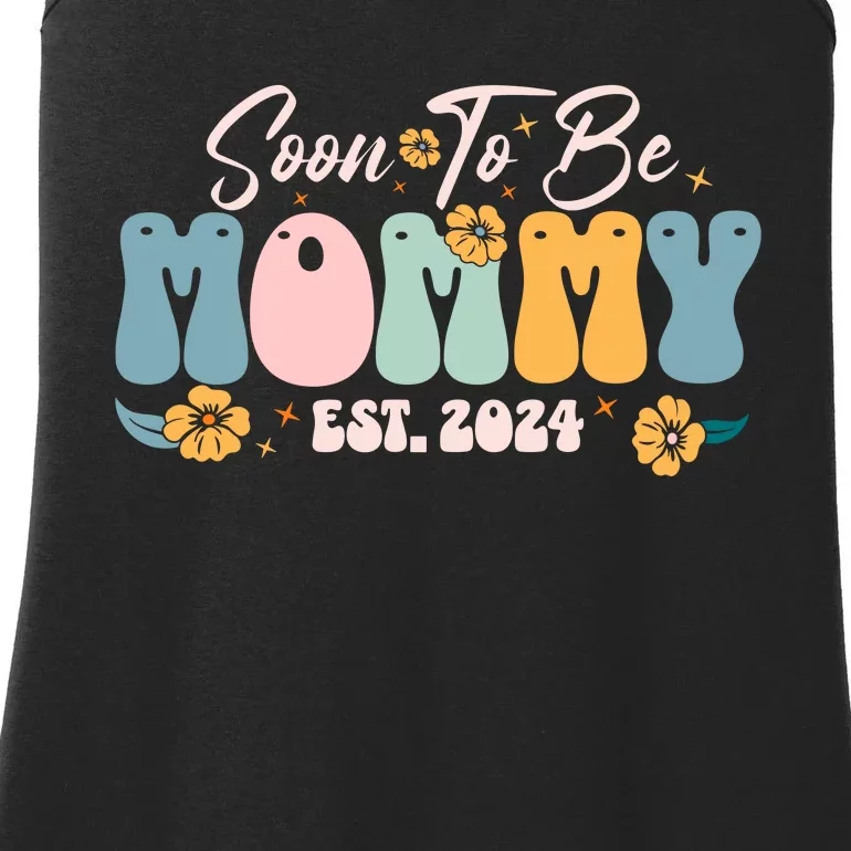 Soon To Be Mommy Est 2024 New Mom Pregnancy Announcement Ladies Essential Tank