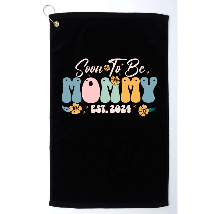 Soon To Be Mommy Est 2024 New Mom Pregnancy Announcement Platinum Collection Golf Towel