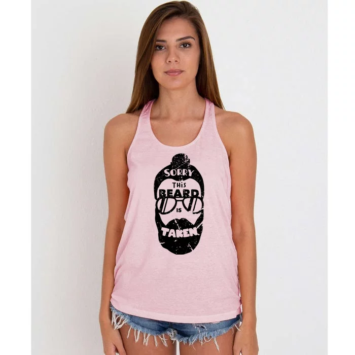 Sorry This Beard Is Taken Great Gift Valentines Day Great Gift Women's Knotted Racerback Tank