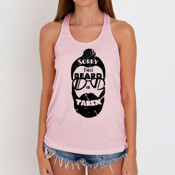 Sorry This Beard Is Taken Great Gift Valentines Day Great Gift Women's Knotted Racerback Tank