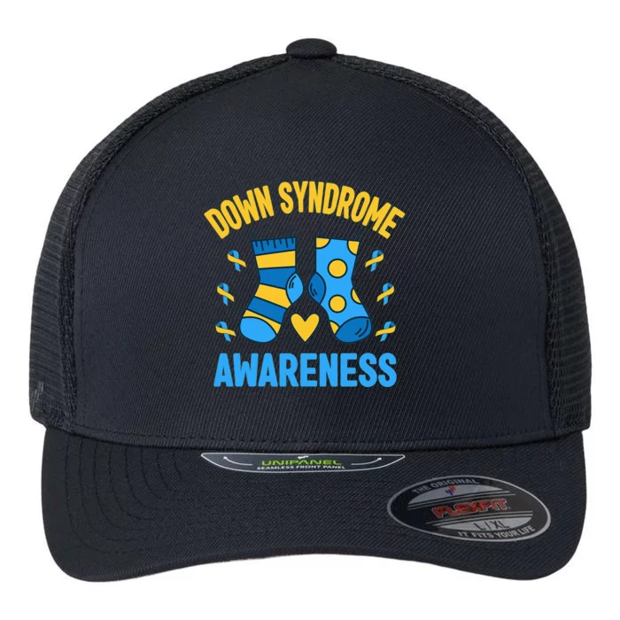 Socks T21 Blue Yellow Ribbon Down Syndrome Awareness Flexfit Unipanel Trucker Cap