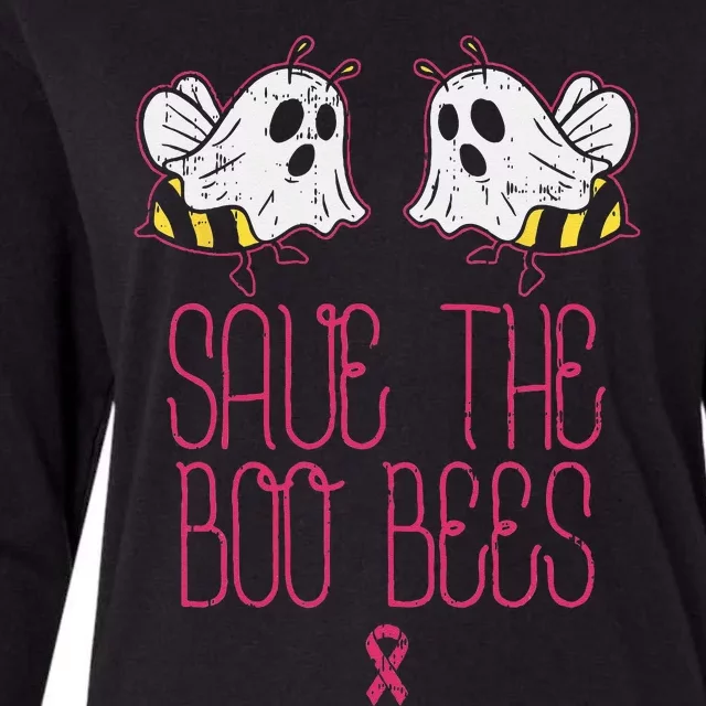 Save The Boobees Boo Bees Breast Cancer Halloween Women Womens Cotton Relaxed Long Sleeve T-Shirt