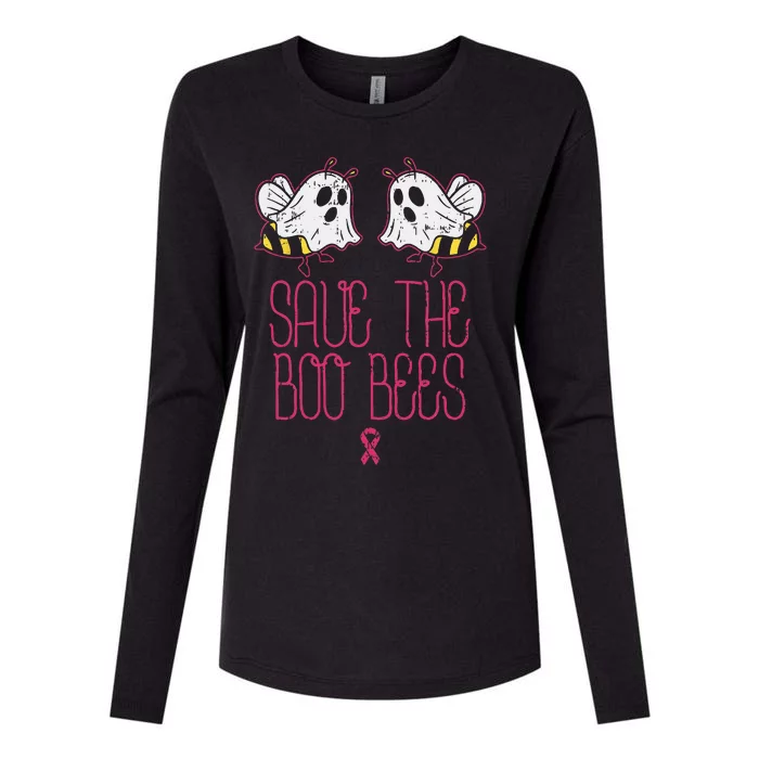 Save The Boobees Boo Bees Breast Cancer Halloween Women Womens Cotton Relaxed Long Sleeve T-Shirt