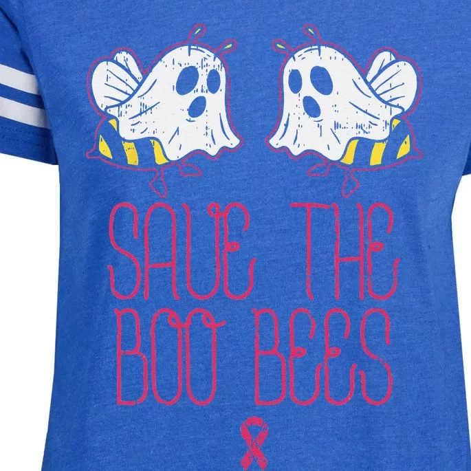 Save The Boobees Boo Bees Breast Cancer Halloween Women Enza Ladies Jersey Football T-Shirt