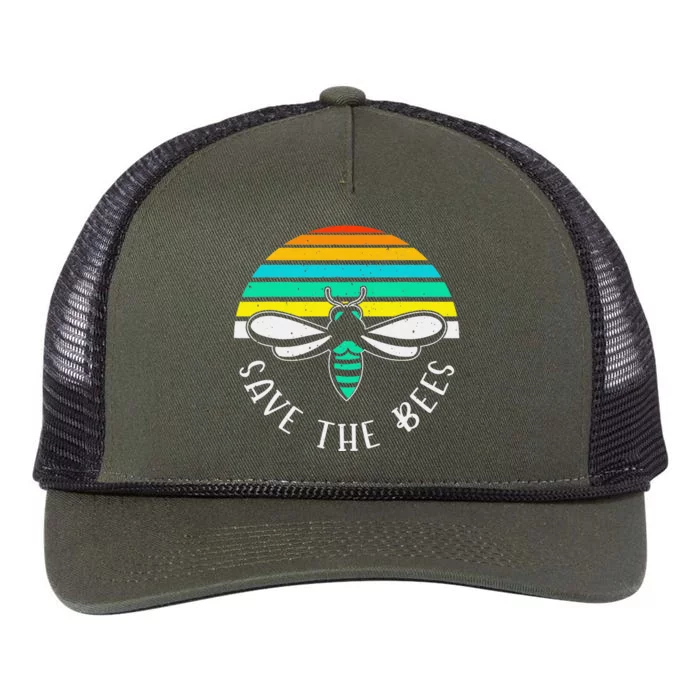 Save the Bees Bee BeeKeeper Climate Change Save the Bees Retro Rope Trucker Hat Cap