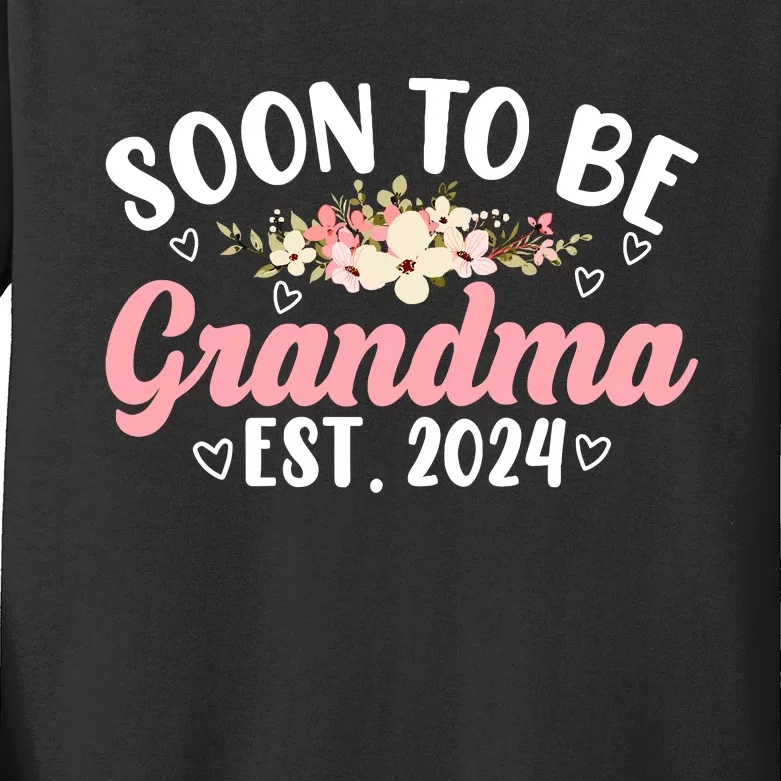 Soon To Be Grandma 2024 MotherS Day For New Grandma Kids Long Sleeve Shirt