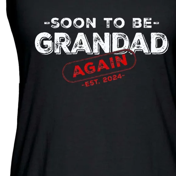 Soon To be Grandad Again est. 2024 Promoted to Grandpa Papa Ladies Essential Flowy Tank