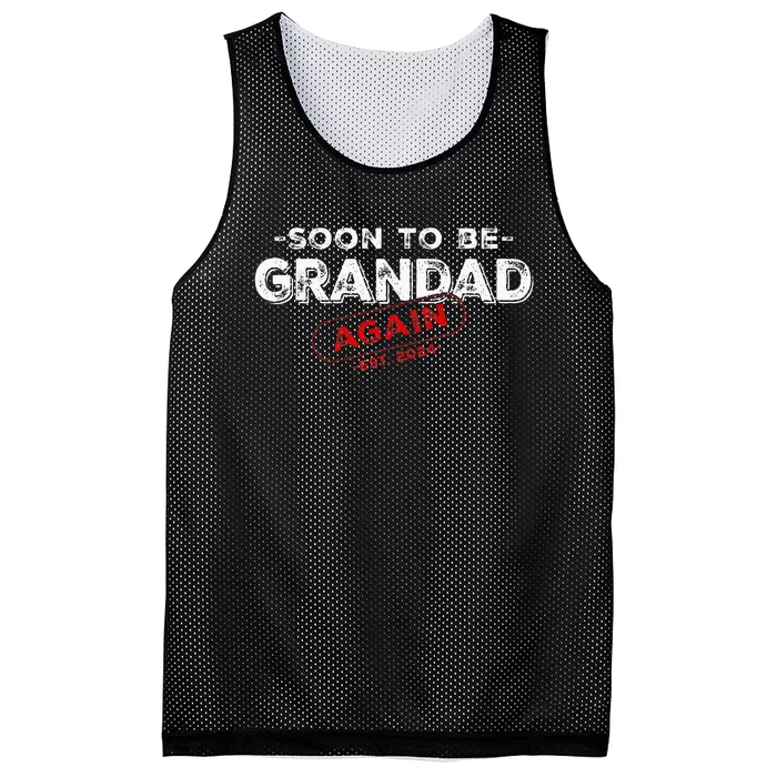 Soon To be Grandad Again est. 2024 Promoted to Grandpa Papa Mesh Reversible Basketball Jersey Tank