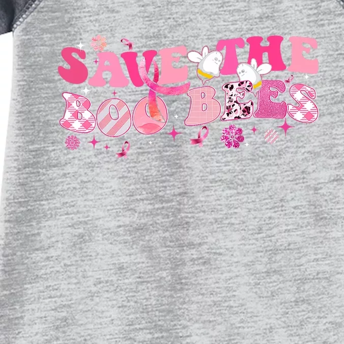 Save The Boo Bees Breast Cancer Awareness Halloween Boo Bees Infant Baby Jersey Bodysuit