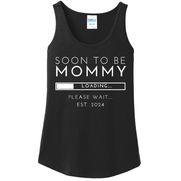 Soon To Be Mommy Est 2024 Promoted To Mom 2024 New Mama Ladies Essential Tank