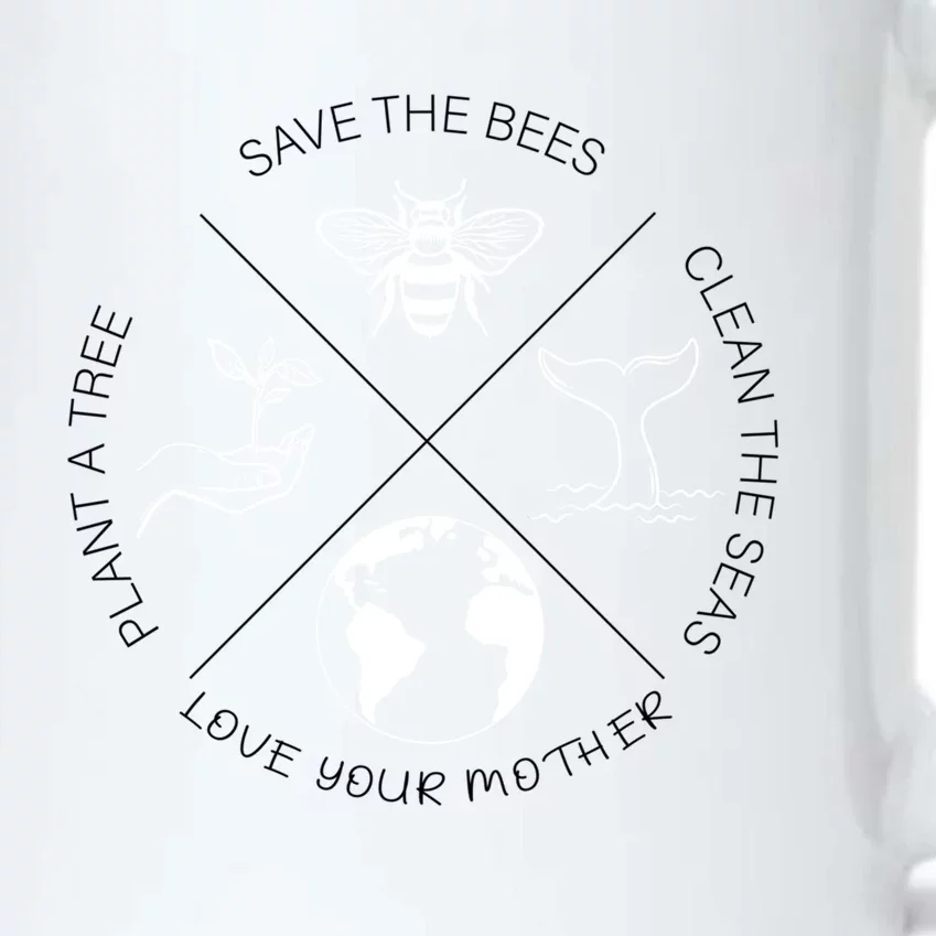 Save The Bees Plant More Trees Clean The Seas Earth Day Black Color Changing Mug