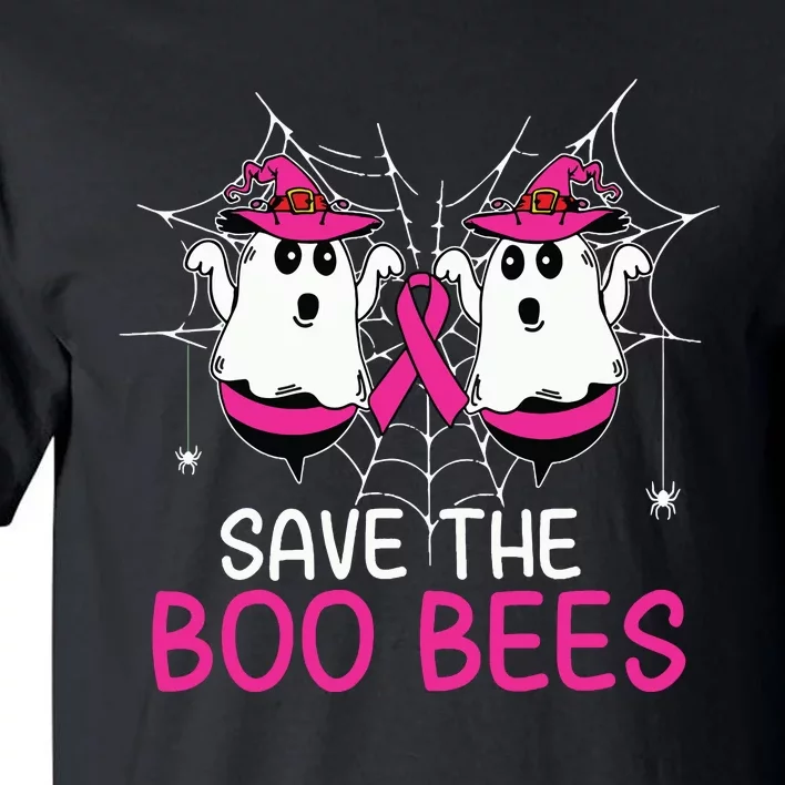 Save The Boobees Boo Bees Ribbon Breast Cancer Halloween Tall T-Shirt