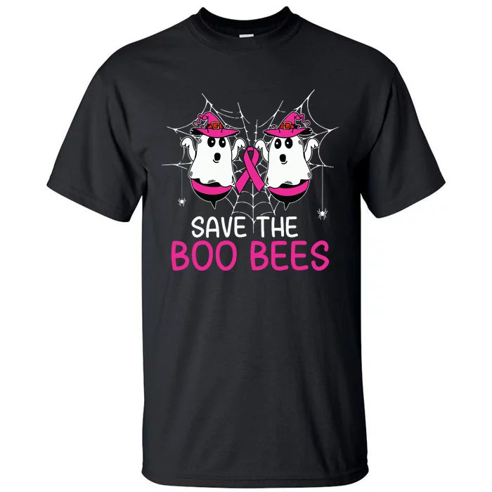 Save The Boobees Boo Bees Ribbon Breast Cancer Halloween Tall T-Shirt