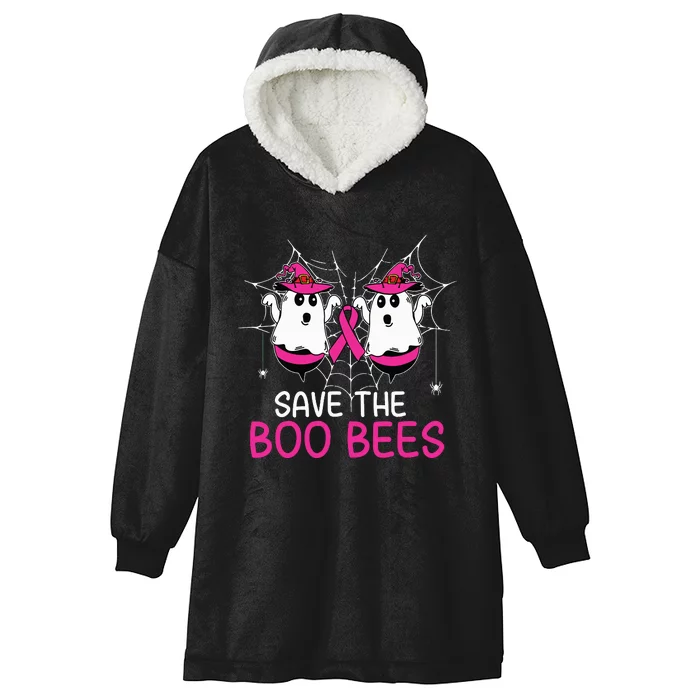 Save The Boobees Boo Bees Ribbon Breast Cancer Halloween Hooded Wearable Blanket