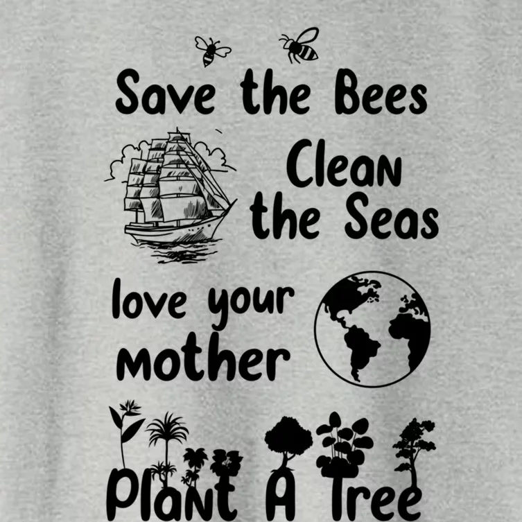 Save The Bees Plant A Tree Clean The Seas Gift Earth Nature Meaningful Gift Women's Crop Top Tee