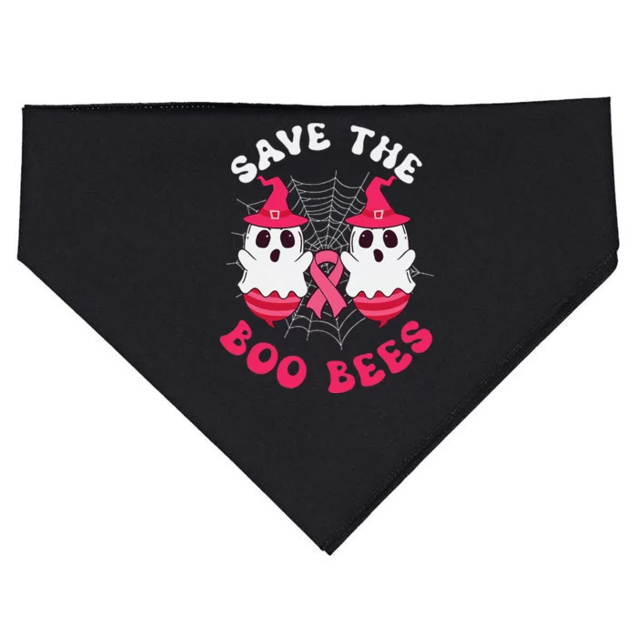 Save The Boo Bees Funny Halloween Breast Cancer Awareness USA-Made Doggie Bandana