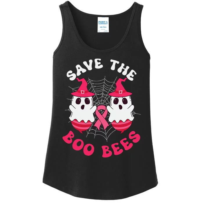 Save The Boo Bees Funny Halloween Breast Cancer Awareness Ladies Essential Tank