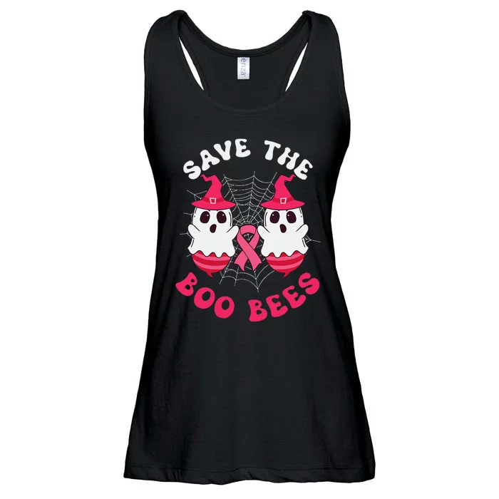 Save The Boo Bees Funny Halloween Breast Cancer Awareness Ladies Essential Flowy Tank