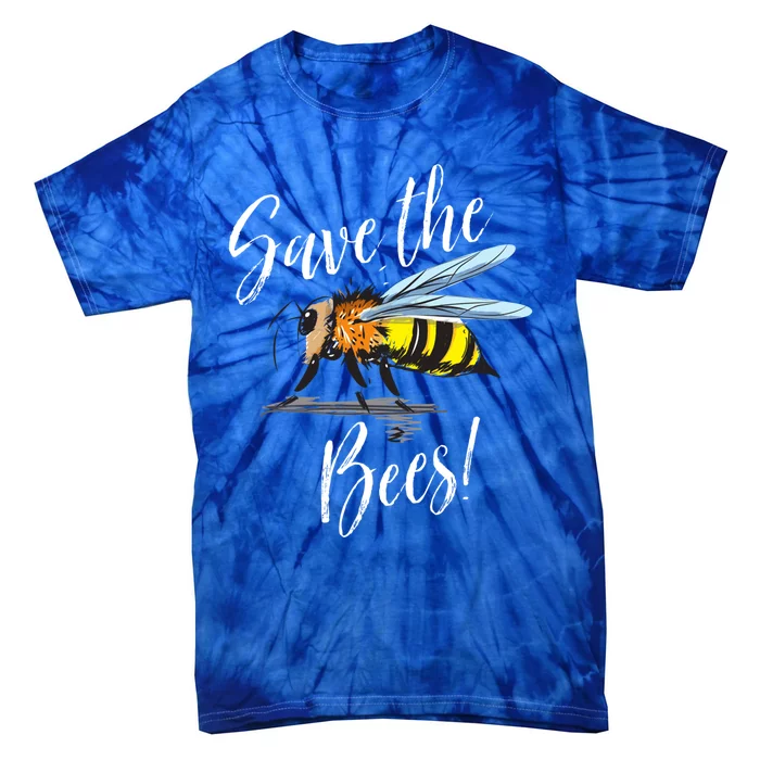 Save The Bees Beekeeper Gift Apiarist Bees Vintage Gift Tie-Dye T-Shirt