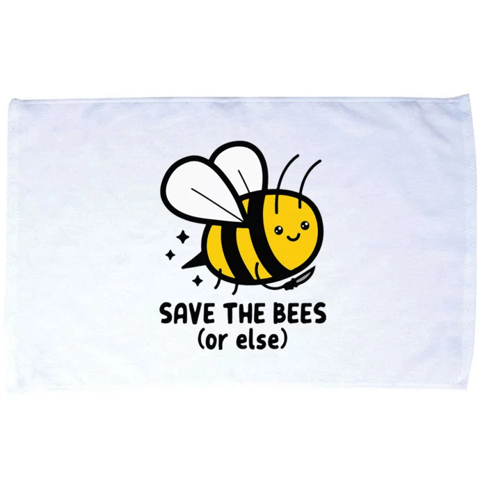 Save The Bees Or Else Knife Nature Animals Microfiber Hand Towel