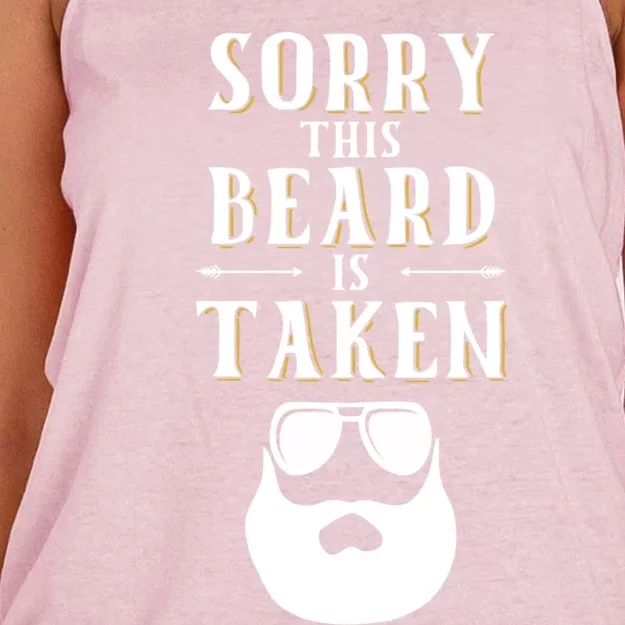 Sorry This Beard Is Taken Meaningful Gift Valentines Day Cute Gift Women's Knotted Racerback Tank