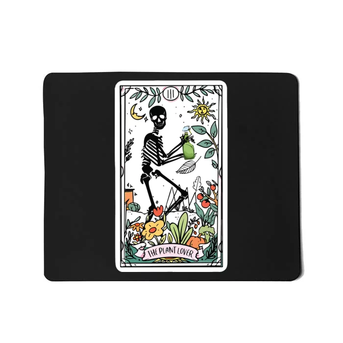 Skeleton Tarot Card Plant Mom Mousepad