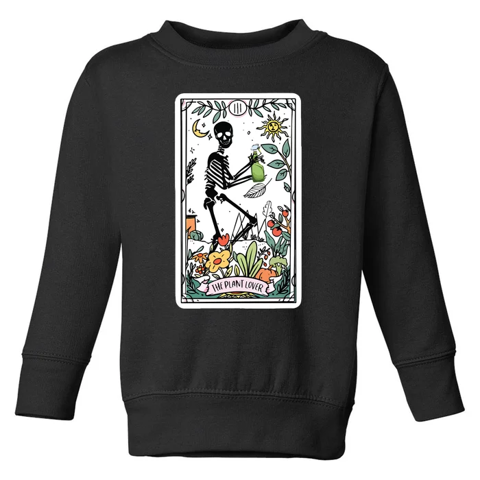 Skeleton Tarot Card Plant Mom Toddler Sweatshirt