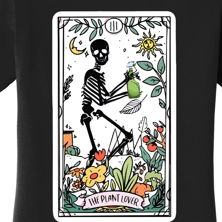 Skeleton Tarot Card Plant Mom Women's T-Shirt