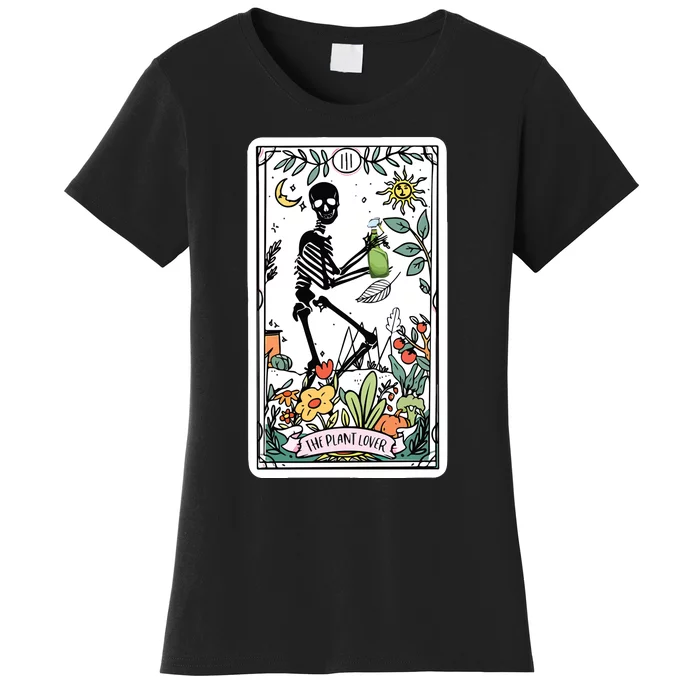 Skeleton Tarot Card Plant Mom Women's T-Shirt