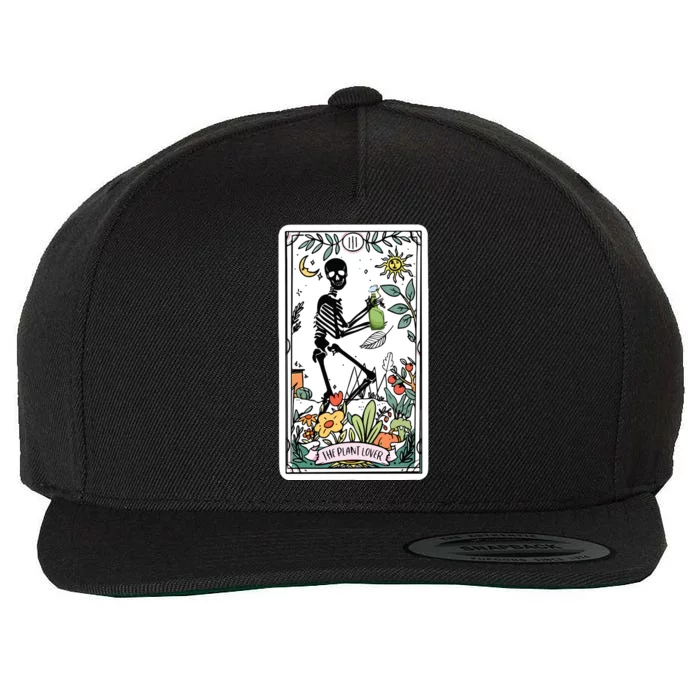 Skeleton Tarot Card Plant Mom Wool Snapback Cap