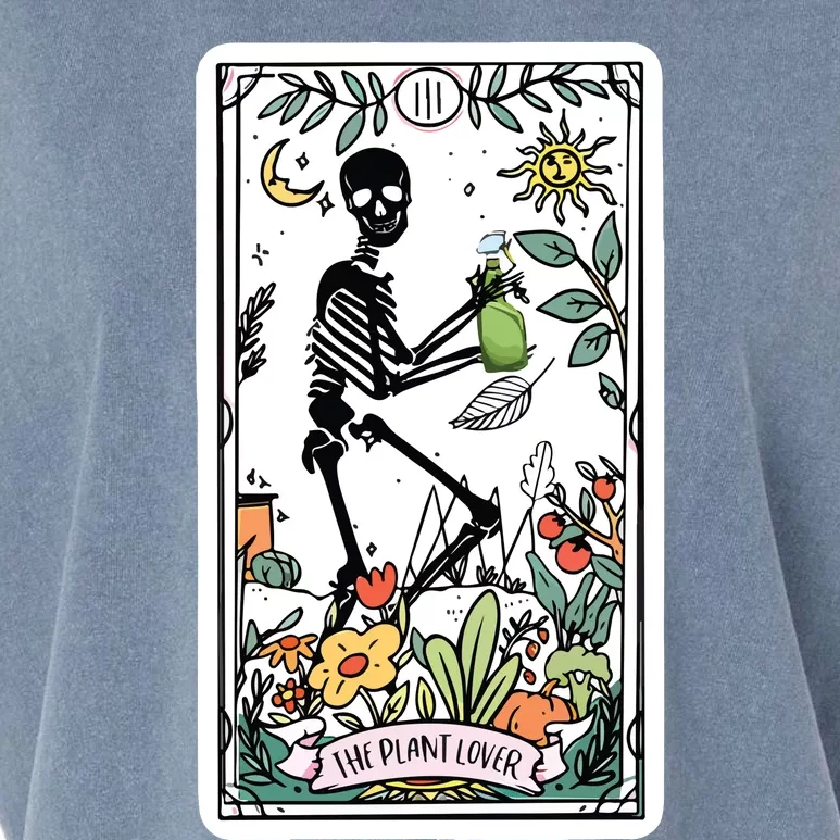 Skeleton Tarot Card Plant Mom Garment-Dyed Women's Muscle Tee