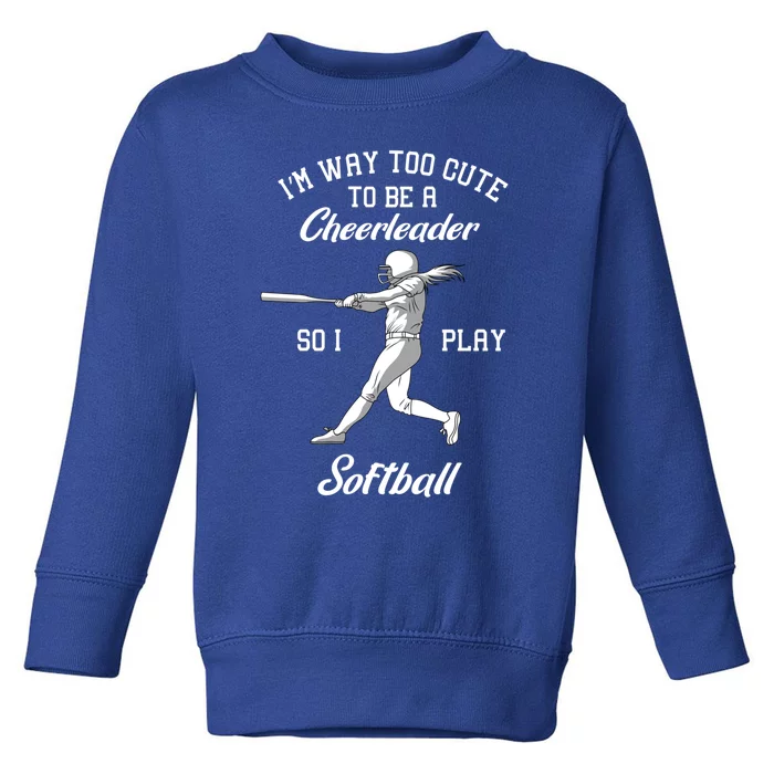 Softball Team Cool Gift Baseball Player Batter Gift Toddler Sweatshirt