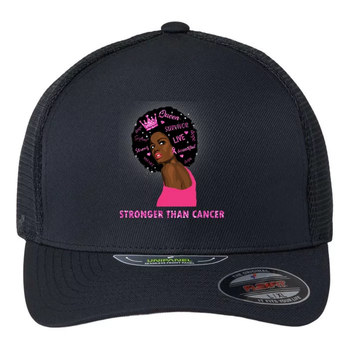 Stronger Than Cancer African American Woman Flexfit Unipanel Trucker Cap