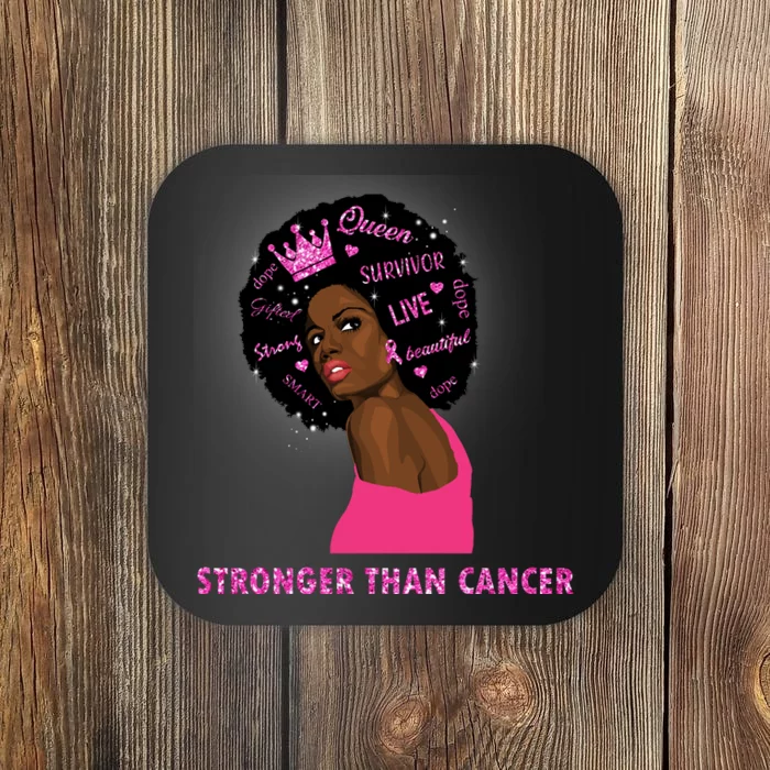 Stronger Than Cancer African American Woman Coaster