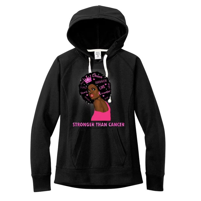 Stronger Than Cancer African American Woman Women's Fleece Hoodie